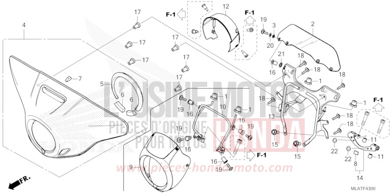 CAPOT AVANT/DEFLECTEUR de CMX 1100 "Rebel" MAT BALLISTIC BLACK METALLIC (NHA86) de 2026